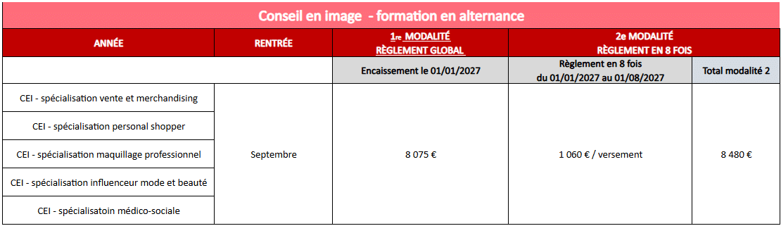tarif formation alternance